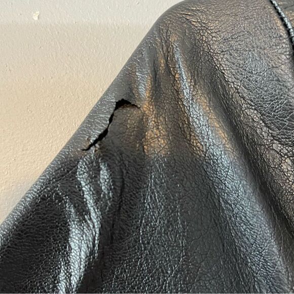 H&M Mixed Media Jacket Faux Leather & Army Green | SZ 2 - Picture 12 of 12